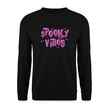 Spooky Vibes Halloween Fantôme personnalisé - Sweat-shirt Unisexe - noir - Devant - Alina (178cm) & Michal (187cm)