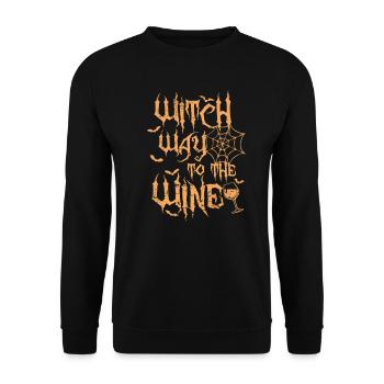 Chemin de sorcière vers le vin Coutume d’Halloween - Sweat-shirt Unisexe - noir - Devant - Alina (178cm) & Michal (187cm)