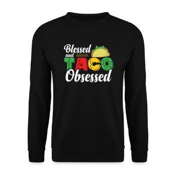 Blessed Taco Obsessed Feiertag Mexiko - Unisex Sweatshirt - black - Front - Alina (178cm) & Michal (187cm)