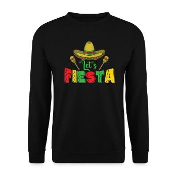 Let’s Fiesta Feiertag Mexiko Amerika - Unisex Pullover - Schwarz - Vorne - Alina (178cm) & Michal (187cm)