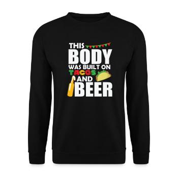 This Body was built on Tacos and Beer Mexico - Unisex Sweatshirt - black - Front - Alina (178cm) & Michal (187cm)