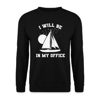 Je serai dans mon bureau Sailing Boat Sport - Sweat-shirt Unisexe - noir - Devant - Alina (178cm) & Michal (187cm)