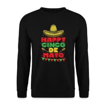Happy Cinco de Mayo Sombrero Mexiko - Unisex Pullover - Schwarz - Vorne - Alina (178cm) & Michal (187cm)