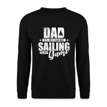 Papa est mon nom, la voile est mon jeu, Segeln - Sweat-shirt Unisexe - noir - Devant - Alina (178cm) & Michal (187cm)