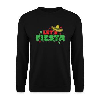 Let’s Fiesta Sombrero Feiertag Mexiko - Unisex Pullover - Schwarz - Vorne - Alina (178cm) & Michal (187cm)