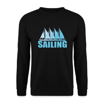 Sailing Sailing Boat Water Sports Wind - Unisex Sweatshirt - black - Front - Alina (178cm) & Michal (187cm)