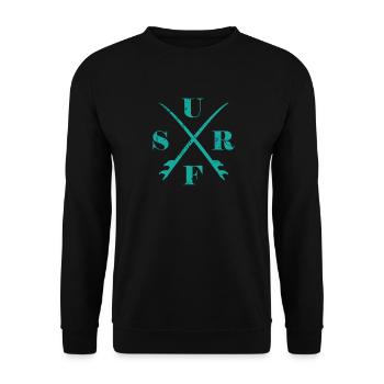 Surf Surfing Water Sports Surfboard - Unisex Sweatshirt - black - Front - Alina (178cm) & Michal (187cm)