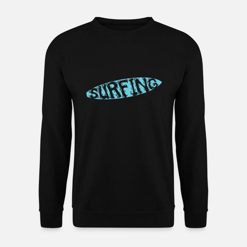 Surfing Surfbrett Wassersport Wellenreiten - Unisex Pullover - Schwarz