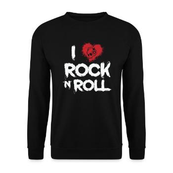 I Love Rock n Roll Musikstil Genre Gitarre - Unisex Pullover - Schwarz - Vorne - Alina (178cm) & Michal (187cm)