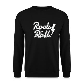 Rock & Roll Musikstil Genre Gitarre Rockband - Unisex Pullover - Schwarz - Vorne - Alina (178cm) & Michal (187cm)