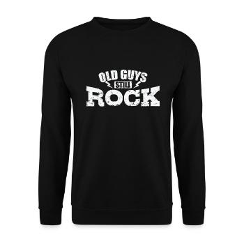 Old Guys still Rock Musikstil Genre Gitarre - Unisex Pullover - Schwarz - Vorne - Alina (178cm) & Michal (187cm)