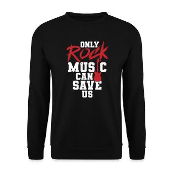 Seule la musique rock peut nous sauver genre Guitare - Sweat-shirt Unisexe - noir - Devant - Alina (178cm) & Michal (187cm)