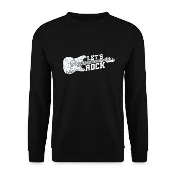 Let’s Rock Musikstil Genre Gitarre Rockband - Unisex Pullover - Schwarz - Vorne - Alina (178cm) & Michal (187cm)