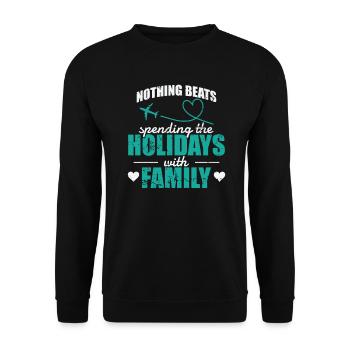 Rien ne vaut de passer les vacances en famille - Sweat-shirt Unisexe - noir - Devant - Alina (178cm) & Michal (187cm)