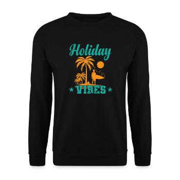 Holiday Vibes Holiday Leisure Holidays - Unisex Sweatshirt - black - Front - Alina (178cm) & Michal (187cm)