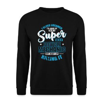 J’aurais grandi pour devenir un mécanicien de vélo super sexy - Sweat-shirt Unisexe - noir - Devant - Alina (178cm) & Michal (187cm)