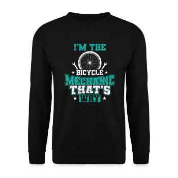 I'm the Bicycle Mechanic That's why Job - Unisex Sweatshirt - black - Front - Alina (178cm) & Michal (187cm)