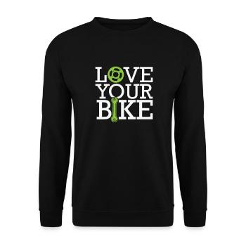 Love Your Bike Two-Wheeler Mechanic Bicycle - Unisex Sweatshirt - black - Front - Alina (178cm) & Michal (187cm)