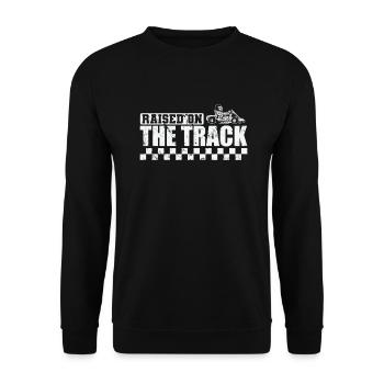 Raised on the Track Gokart Racing Hobby - Unisex Sweatshirt - black - Front - Alina (178cm) & Michal (187cm)