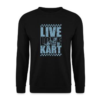 Live Love Kart Racing Go-kart Race Track - Unisex Sweatshirt - black - Front - Alina (178cm) & Michal (187cm)