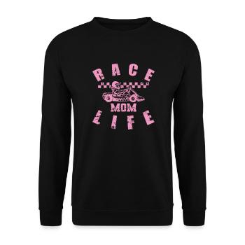 Race Mom Life Go-kart race track - Unisex Sweatshirt - black - Front - Alina (178cm) & Michal (187cm)