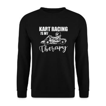 Kart Racing is my Therapy Gokart Race - Unisex Sweatshirt - black - Front - Alina (178cm) & Michal (187cm)