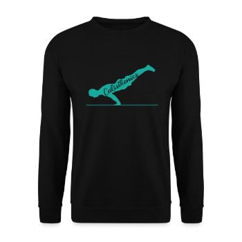 Handstand Calisthenics Fitness Workout - Unisex Pullover - Schwarz - Vorne - Alina (178cm) & Michal (187cm)