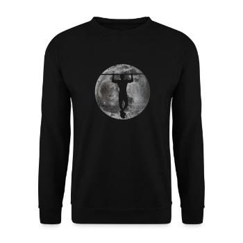 Calisthenics Logo Pull-up Fitness Workout - Unisex Sweatshirt - black - Front - Alina (178cm) & Michal (187cm)