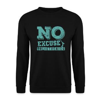 No Excuse Calisthenics Fitness Workout - Unisex Sweatshirt - black - Front - Alina (178cm) & Michal (187cm)