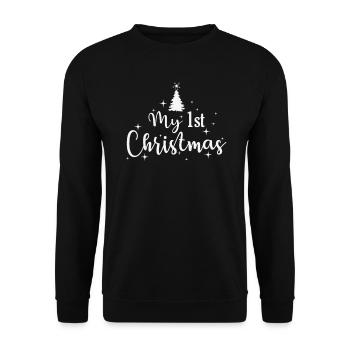 My 1st Christmas Liebe Weihnachten - Unisex Pullover - Schwarz - Vorne - Alina (178cm) & Michal (187cm)