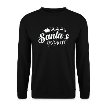 Santa's Favorite Weihnachten Familie - Unisex Pullover - Schwarz - Vorne - Alina (178cm) & Michal (187cm)