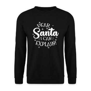 Dear Santa I can explain Christmas - Unisex Sweatshirt - black - Front - Alina (178cm) & Michal (187cm)