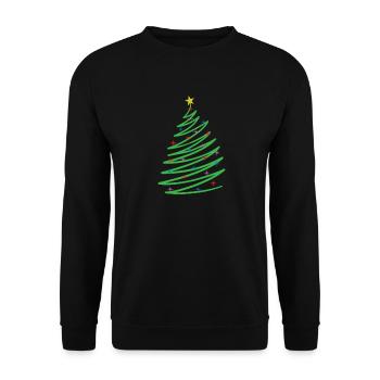One Line Christmas Tree Christmas Xmas - Unisex Sweatshirt - black - Front - Alina (178cm) & Michal (187cm)