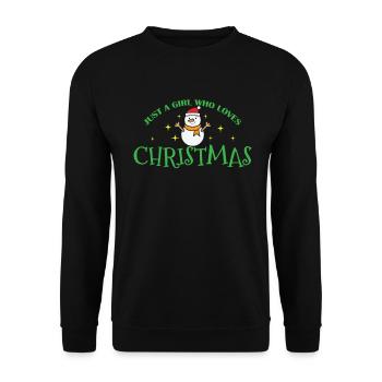 Just a Girl who loves Christmas Weihnachten - Unisex Sweatshirt - black - Front - Alina (178cm) & Michal (187cm)