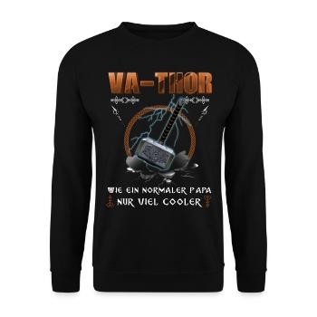 Va-Thor - Unisex Pullover - Schwarz - Vorne - Alina (178cm) & Michal (187cm)