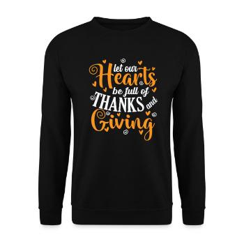 Que nos cœurs soient pleins de remerciements et de dons - Sweat-shirt Unisexe - noir - Devant - Alina (178cm) & Michal (187cm)