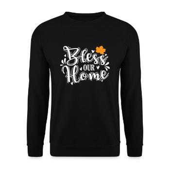 Bless our Home Family USA America Holiday - Unisex Sweatshirt - black - Front - Alina (178cm) & Michal (187cm)