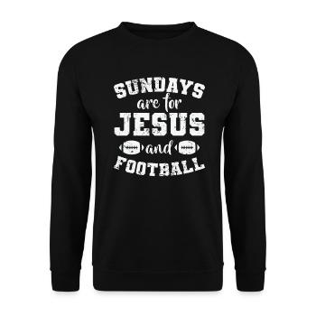 Sundays are for Jesus and Football USA - Unisex Pullover - Schwarz - Vorne - Alina (178cm) & Michal (187cm)