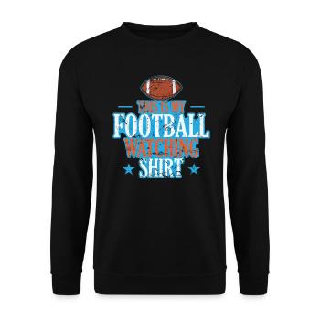 This is my Football watching Design USA - Unisex Pullover - Schwarz - Vorne - Alina (178cm) & Michal (187cm)