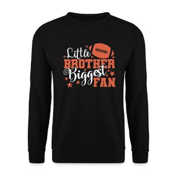 Little Brother Biggest Fan American Football - Unisex Pullover - Schwarz - Vorne - Alina (178cm) & Michal (187cm)