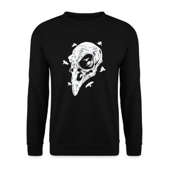 Bone skull of a raven crow bird - Unisex Sweatshirt - black - Front - Alina (178cm) & Michal (187cm)