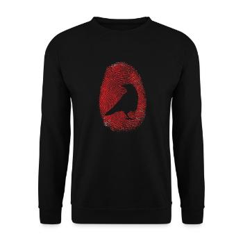 Raven or crow in fingerprint bird - Unisex Sweatshirt - black - Front - Alina (178cm) & Michal (187cm)