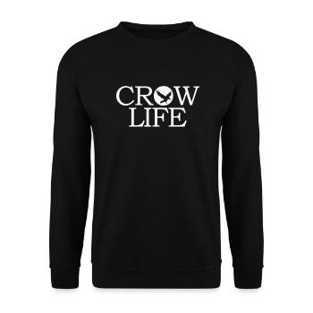 Crow Life Crow Raven Bird Environment and Nature - Unisex Sweatshirt - black - Front - Alina (178cm) & Michal (187cm)