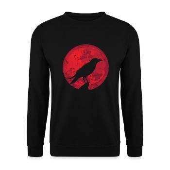 Corbeau devant la lune Crow Bird Environment - Sweat-shirt Unisexe - noir - Devant - Alina (178cm) & Michal (187cm)