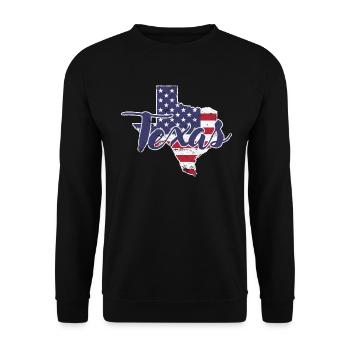 Texas en Amérique Flag Outline Map State - Sweat-shirt Unisexe - noir - Devant - Alina (178cm) & Michal (187cm)