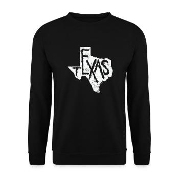 Carte du Texas Contour de l’État des États-Unis - Sweat-shirt Unisexe - noir - Devant - Alina (178cm) & Michal (187cm)
