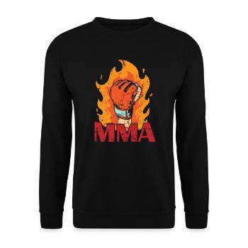 MMA brûlant un gant de boxe avec du feu - Sweat-shirt Unisexe - noir - Devant - Alina (178cm) & Michal (187cm)