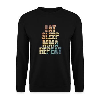 Manger Dormir MMA Répéter Arts Martiaux Mixtes - Sweat-shirt Unisexe - noir - Devant - Alina (178cm) & Michal (187cm)