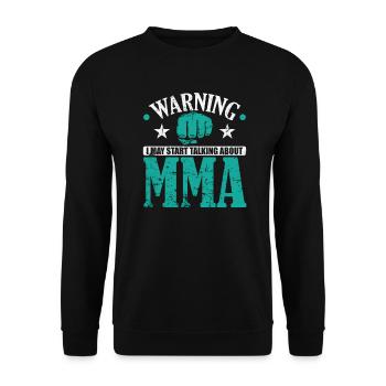 Warning I may start talking about MMA - Unisex Pullover - Schwarz - Vorne - Alina (178cm) & Michal (187cm)