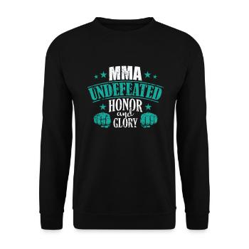 MMA invaincu Honor and Glory Arts Martiaux - Sweat-shirt Unisexe - noir - Devant - Alina (178cm) & Michal (187cm)